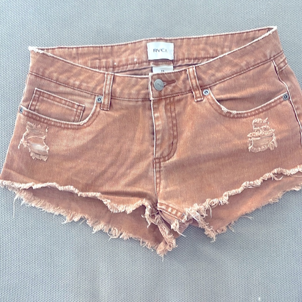 Juniors RVCA distressed denim shorts